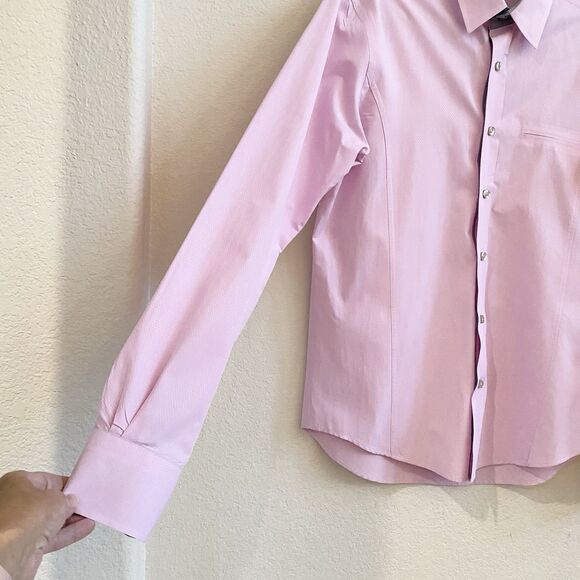 Eight X Mens Shirt Medium Slim Fit  Purple‎ Flip Cuff  Business Casual Buckle - Picture 6 of 12